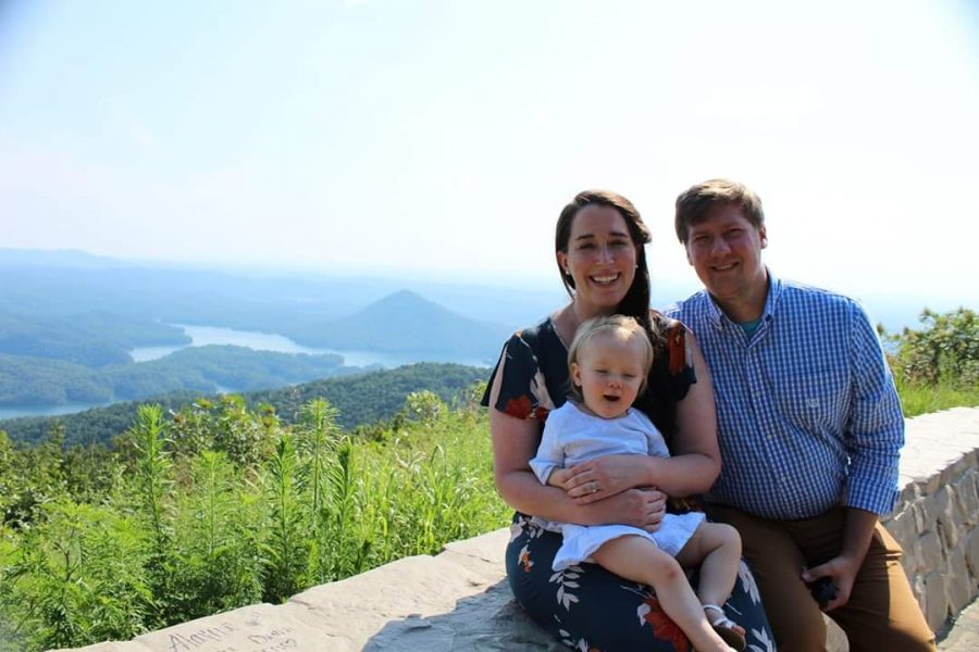 Mrs. Hale and her family from the top of Chilhowee Mountain in the Cherokee National Forest.
