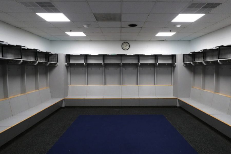 WASHINGTON, DC - MARCH 12: The visitors locker-room is empty after the Detroit Red Wings against the Washington Capitals game was postponed due to the coronavirus at Capital One Arena on March 12, 2020 in Washington, DC. Today the NHL announced is has suspended their season due to the uncertainty of the coronavirus (COVID-19) with hopes of returning. The NHL currently joins the NBA, MLS, as well as, other sporting events and leagues around the world suspending play because of the coronavirus outbreak. (Photo by Patrick Smith/Getty Images)