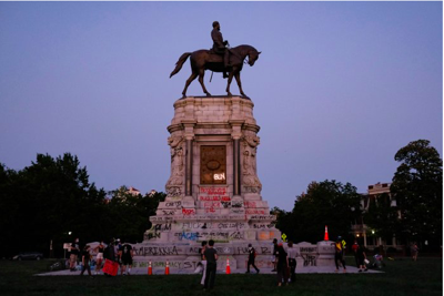 The statue of Robert E. Lee in Richmond has been the site of vandalism and protests in the wake of George Floyds death. Photo Credit: Prince William Times