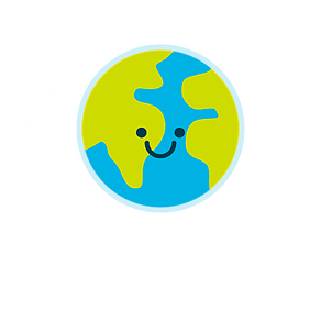 A cheerful & smiley earth representing the companys daily mission towards greater sustainability. 