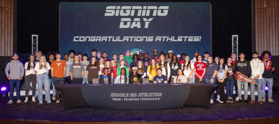 Congratulations+to+54+student+athletes+across+Humble+ISD+who+signed+letters+of+intent+to+participate+in+college+athletics+on+February+1st%21+Photo+and+Caption+Credit%3A+Humble+ISD++Twitter