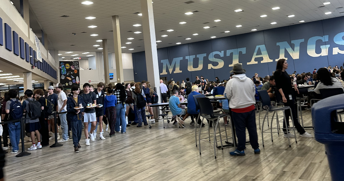 Mustang Hour in the cafeteria