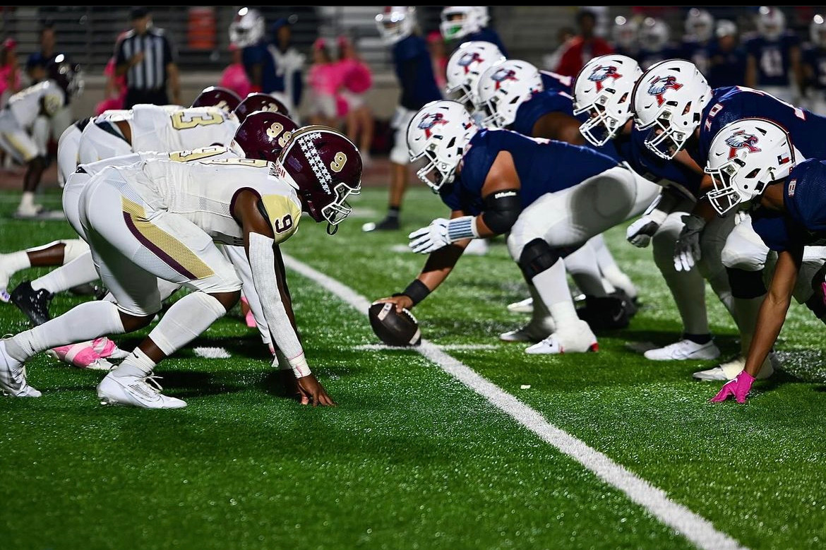 Humble ISD Bulldogs and Eagles battling it out for second place in the district - 2023. Bulldogs for the win this year 45-28. 