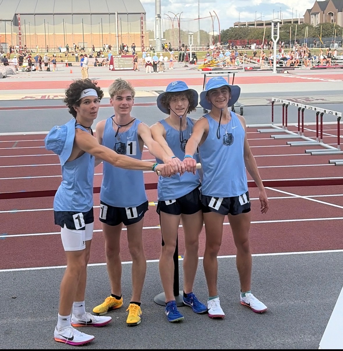 1st Place 4x800 Relay Team of Jed Mazingo, Connor Graham, Broderick Rosello and Spencer Steadman